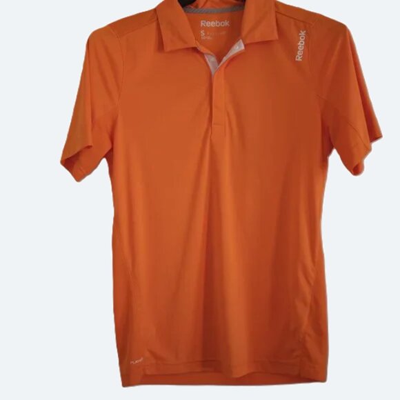Reebok orange playdry short sleeves polo shirt S - Picture 1 of 7